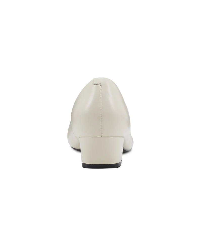 Easy Spirit Women's Eflex Lucinda Slip-On Block Heel Dress Pumps - Ivory Leather, Black