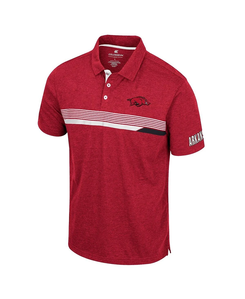 Men's Colosseum Cardinal Arkansas Razorbacks No Problemo Polo Shirt