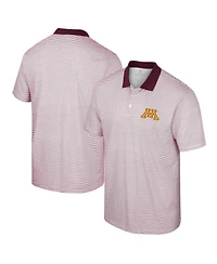 Men's Colosseum White, Maroon Minnesota Golden Gophers Print Stripe Polo Shirt