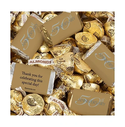 Just Candy 50th Anniversary Candy Party Favors Hershey's Miniatures and Kisses by Just Candy, 128 Pieces