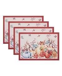 Elrene Botanical Harvest Pumpkin Engineered Placemats, Set of 4, 13" x 19"