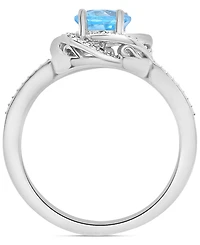 2-Pc. Set Pink Amethyst (1-1/2 ct. t.w.) & Diamond Accent Spiral Pendant Necklace Matching Ring 14k Rose Gold-Plated Sterling Silver (Also Blu