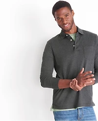 Lands' End Men's Long Sleeve Cotton Supima Polo Shirt with Pocket