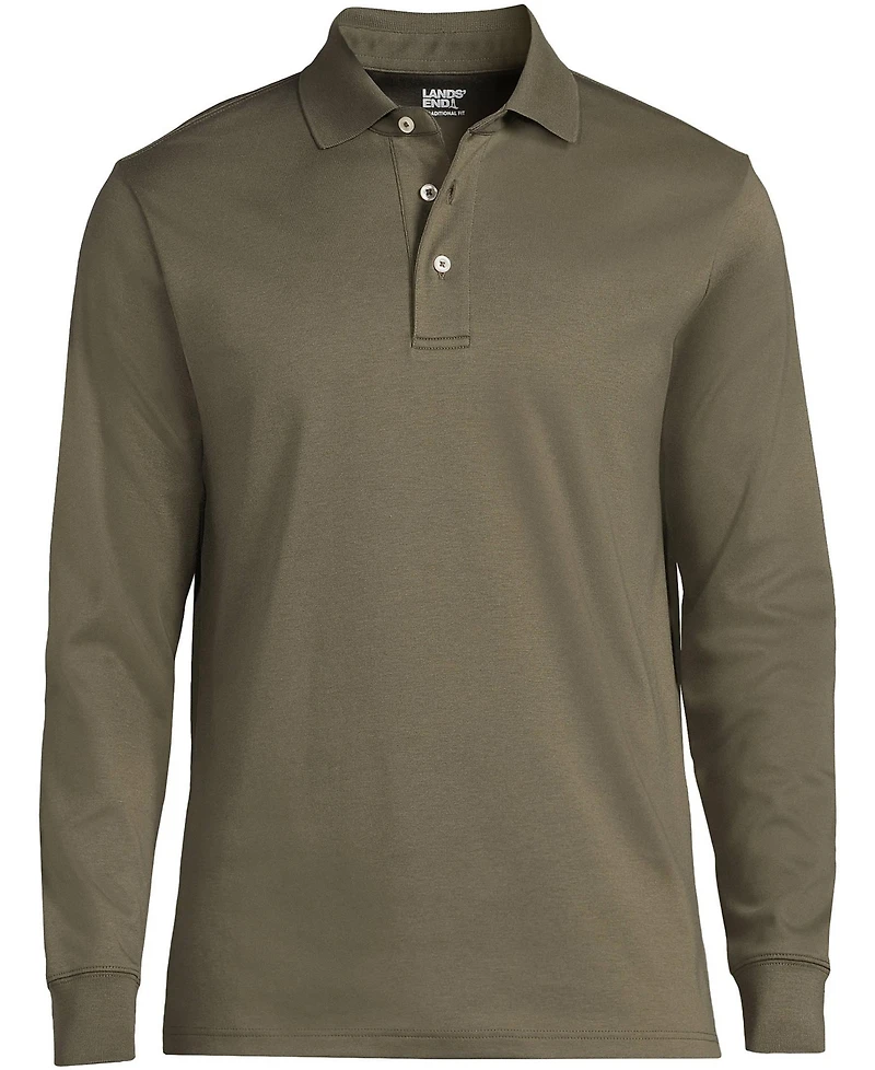 Lands' End Big & Tall Long Sleeve Cotton Supima Polo Shirt