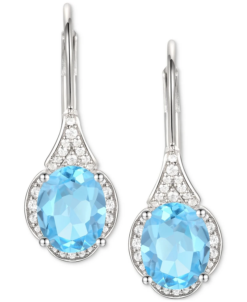 Amethyst (2 ct. t.w.) & Lab-Grown White Sapphire (1/5 Drop Earrings 14k Gold-Plated Sterling Silver (Also Additional Gemstones)