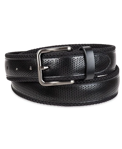 Tommy Bahama Men's Neoprene with Perforated Leather Overlay Casual Belt