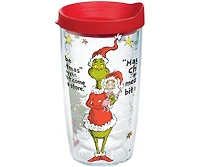Tervis Dr. Seuss Grinch Christmas Holiday Quote Made in Usa Double Walled Insulated Tumbler Travel Cup Keeps Drinks Cold & Hot, 16oz, Classic