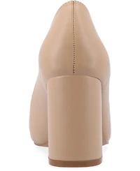 Journee Collection Women's Simonne Block Heel Pointed Toe Pumps
