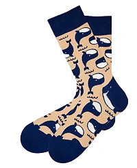 Love Sock Company Men's Whale Novelty Colorful Unisex Crew Socks with Seamless Toe Design, Pack of 1