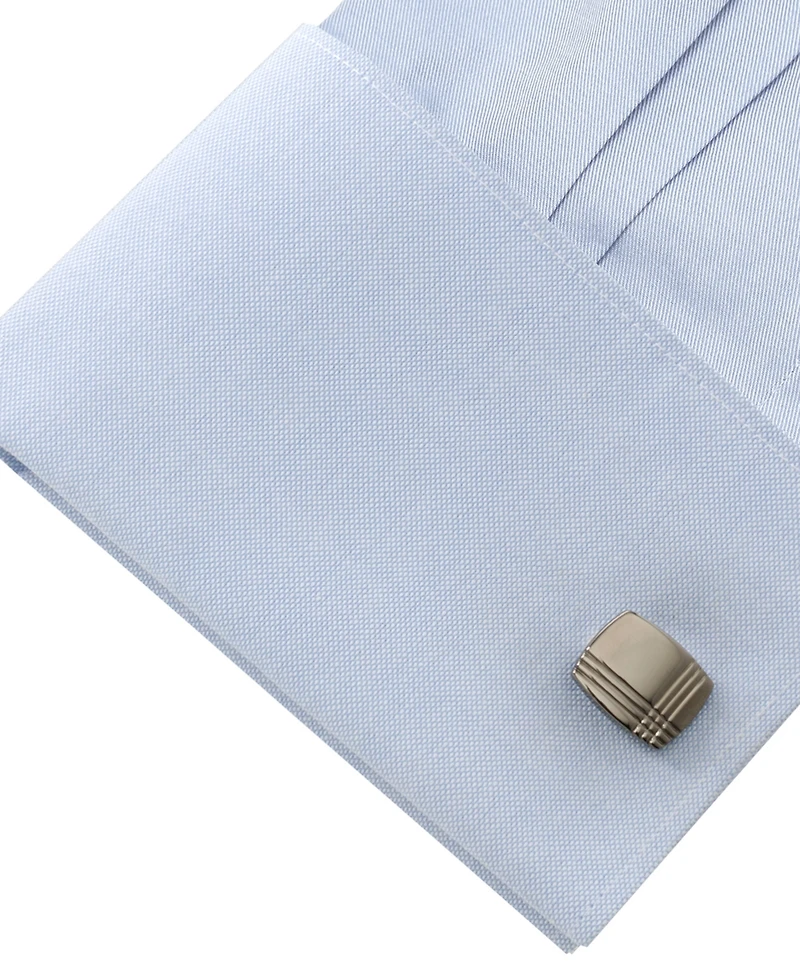 Ox & Bull Trading Co. Men's Stainless Steel Tartan Plaid Cufflinks