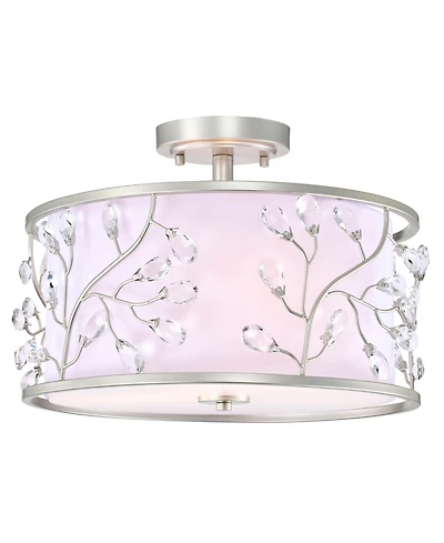 Lala 20" 3-Light Indoor Semi-Flush Mount Ceiling Light with Light Kit and Remote