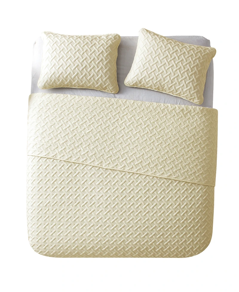 Vcny Home Nina Embossed 3-Pc.Quilt Set, Full/Queen