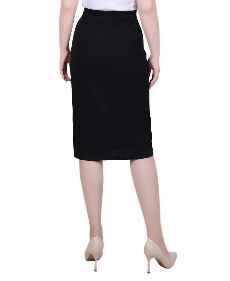 Ny Collection Petite Slim Belted Scuba Crepe Skirt