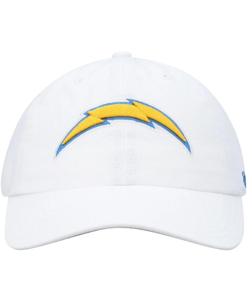 Men's '47 Brand White Los Angeles Chargers Clean Up Adjustable Hat