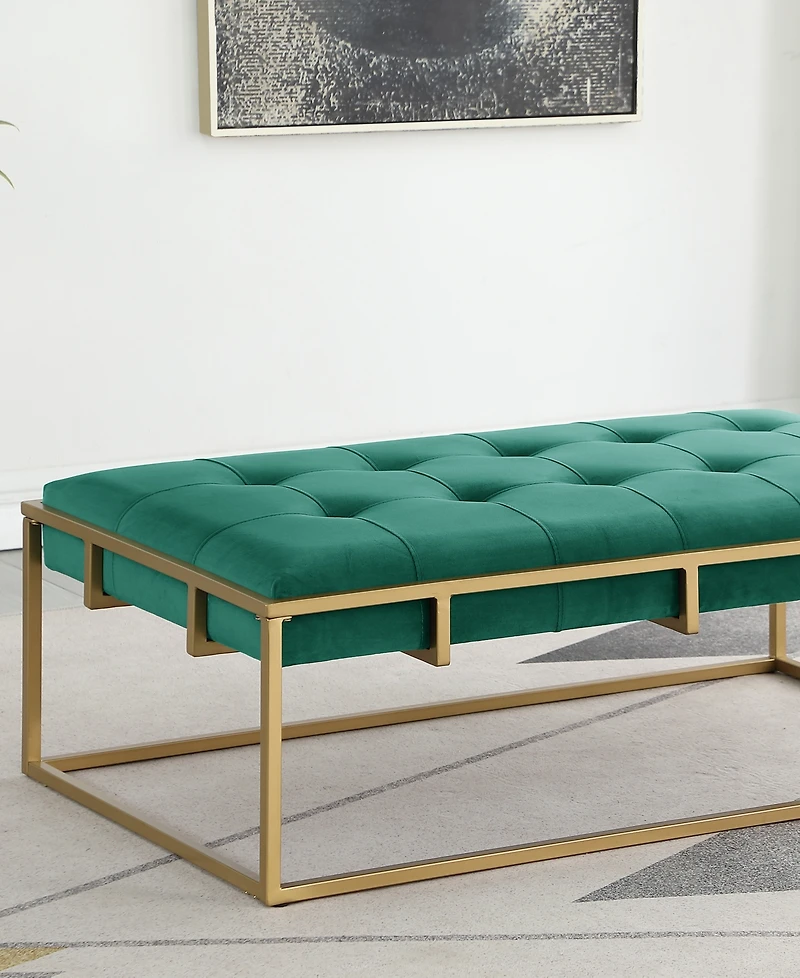 Best Master Furniture Amoria 16" Velvet Rectangle Ottoman