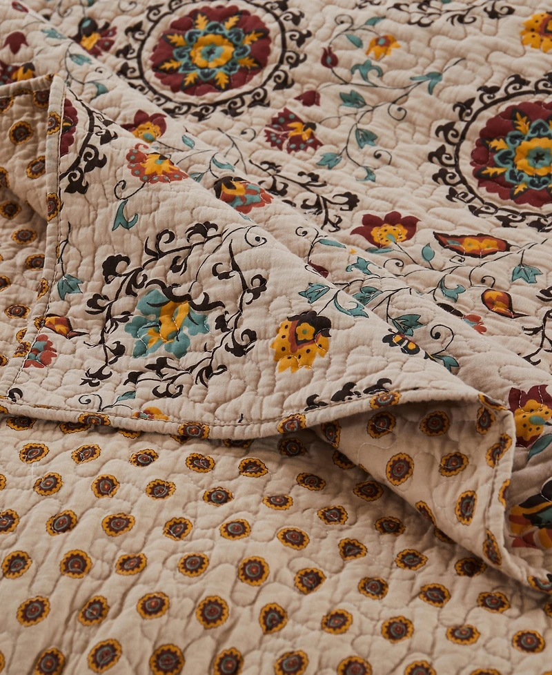Greenland Home Fashions Andorra Cotton Reversible 5 Piece Quilt Set, King