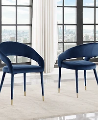 Best Master Furniture Jacques 32" Velvet Dining Chairs, Set of 2