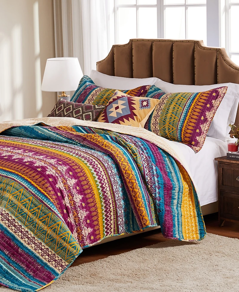 Greenland Home Fashions Southwest Native Motif Decorative Pillow Set, 12" x 24" & 18" x 18"