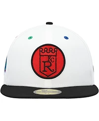 Men's New Era White, Black Kansas City Royals Primary Eye 59FIFTY Fitted Hat