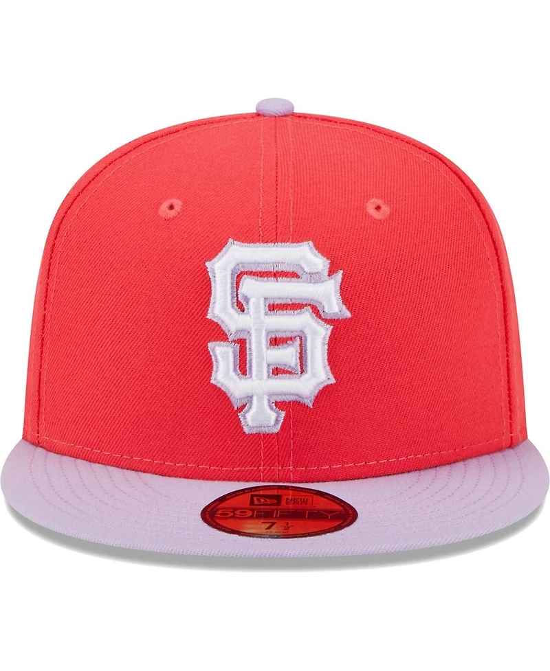 Men's New Era Red, Lavender San Francisco Giants Spring Color Two-Tone 59FIFTY Fitted Hat