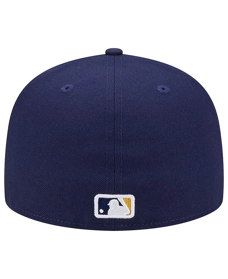 Men's New Era Navy Milwaukee Brewers 50th Anniversary Team Color 59FIFTY Fitted Hat