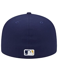 Men's New Era Navy Milwaukee Brewers 50th Anniversary Team Color 59FIFTY Fitted Hat