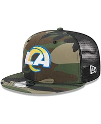 Big Boys and Girls New Era Camo Los Angeles Rams Main Trucker 9FIFTY Snapback Hat