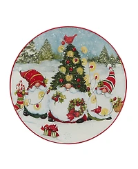 Certified International Christmas Gnomes 9" Dessert Plates Set of 4, Service for 4