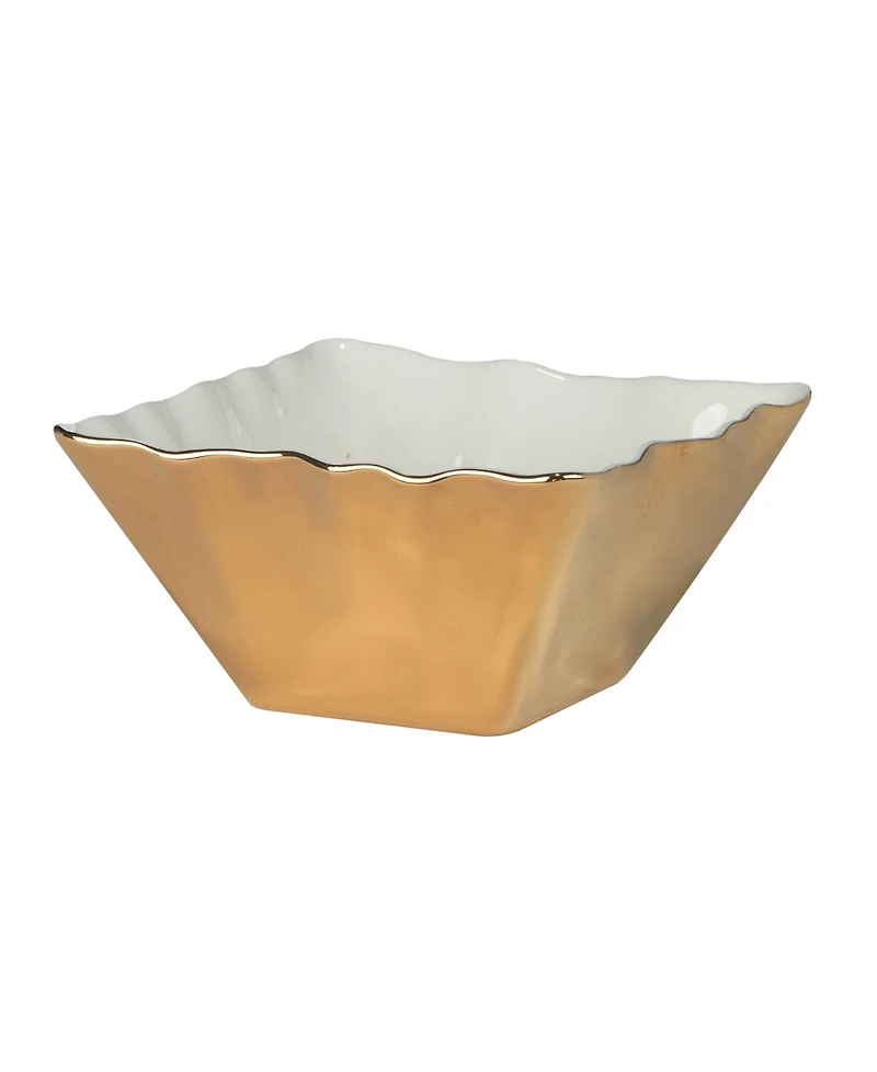 Certified International Gold-Silver Tone Coast Square Snack Bowls Set of 4