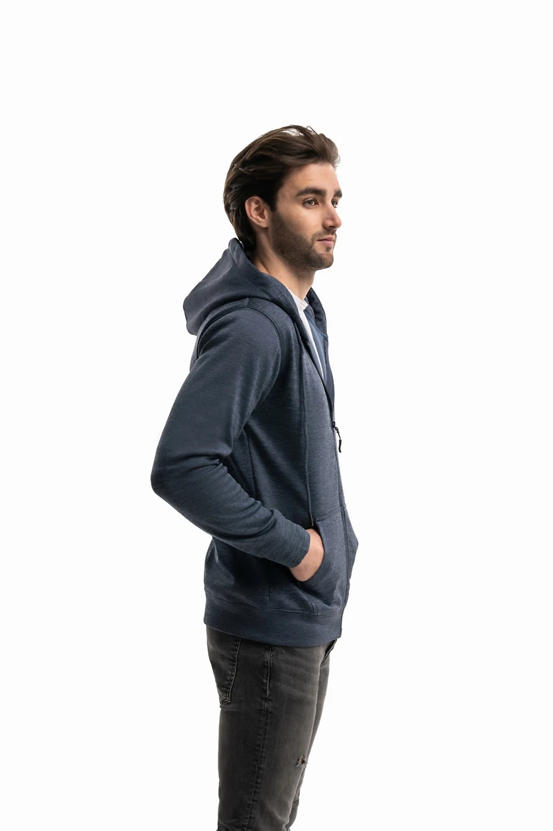 Mio Marino Men's Premium Zip-Up Hoodie for Men with Smooth Silky Matte Finish & Cozy Fleece Inner Lining Sweater Hood