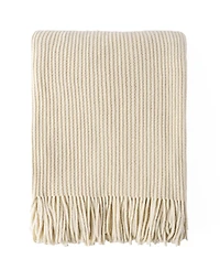 Battilo Classic Textured Ribbed Knit Throw, 50" x 60"