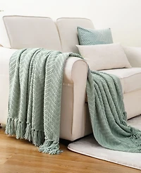 Battilo Classic Textured Woven Micro Chenille Throw, 50" x 60"