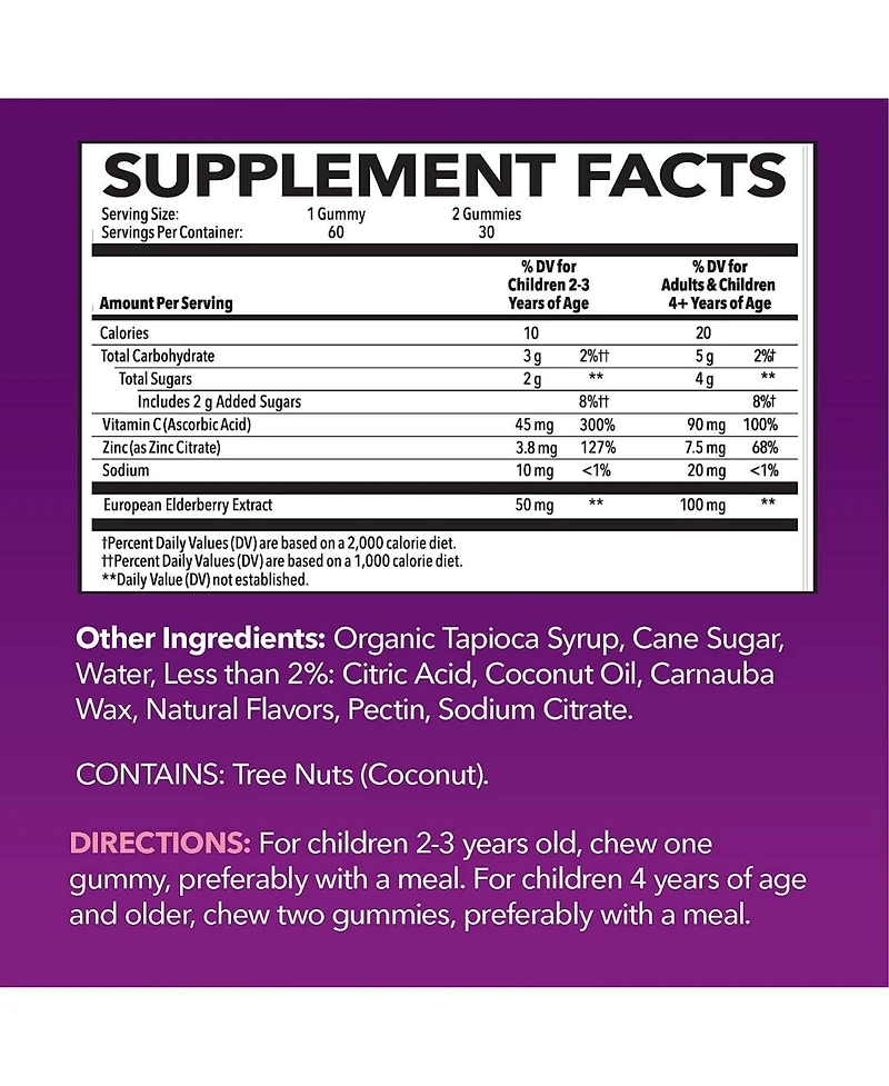 Elderberry Gummies for Kids, Immune System Supplement, Havasu Nutrition, 60ct
