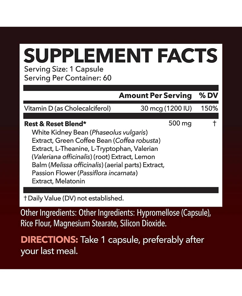 Night Time Fat Burner + Melatonin Capsules, Pm Burner and Night Suport, Havasu Nutrition, 60ct