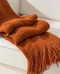 Battilo Texture Triple Zig-Zag Lightweight Throw, 50" x 60"