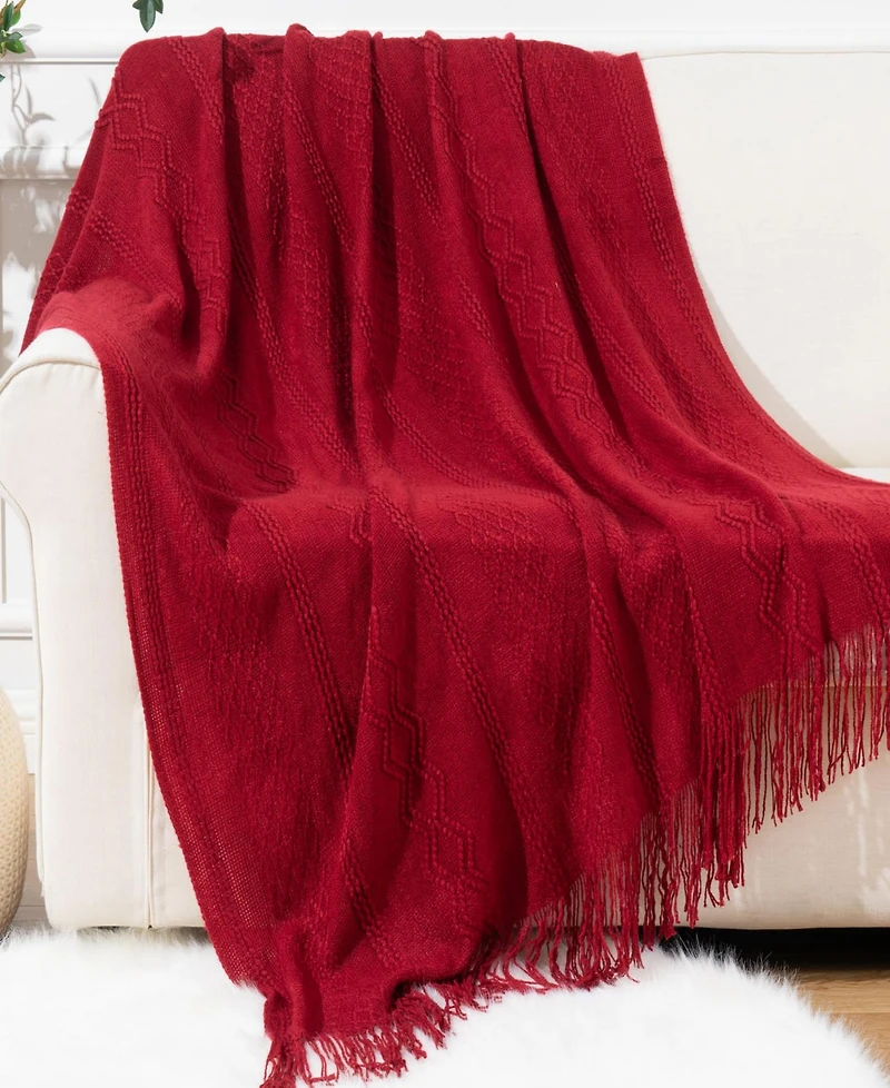 Battilo Multi Chevron Texture Lightweight Throw, 50" x 60"