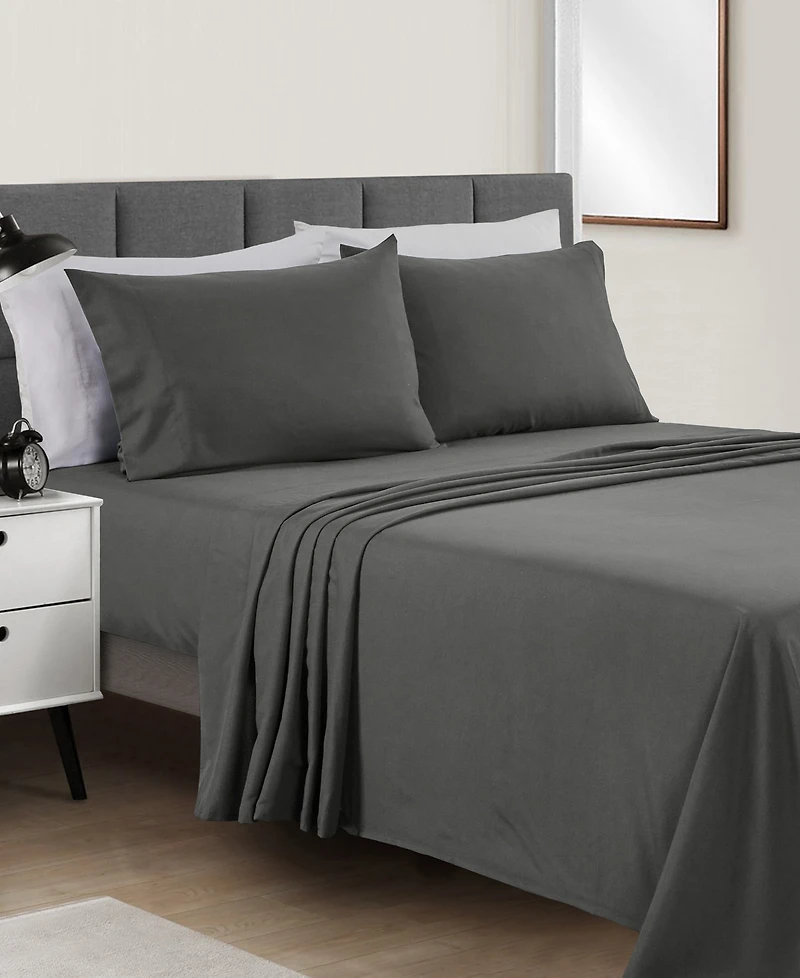 Sunham Microfiber Easy Care Solid -Pc. Sheet Set