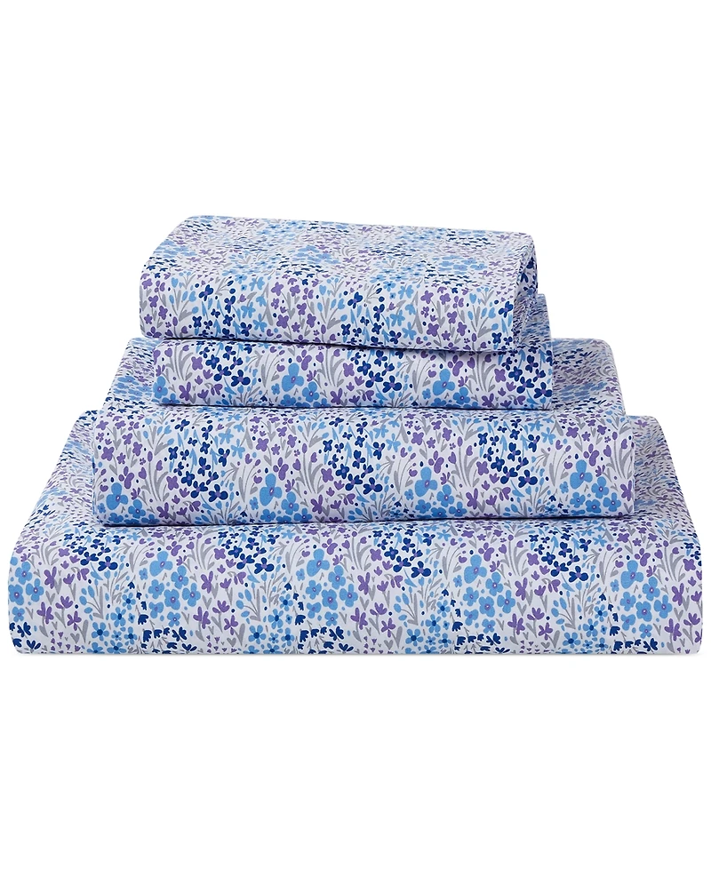 Sunham Microfiber Easy Care Printed 4-Pc. Sheet Set, California King