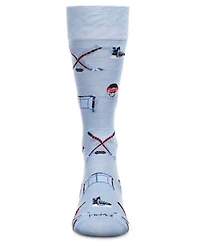 MeMoi Men's Hockey Loving Rayon from Bamboo Blend Novelty Crew Socks