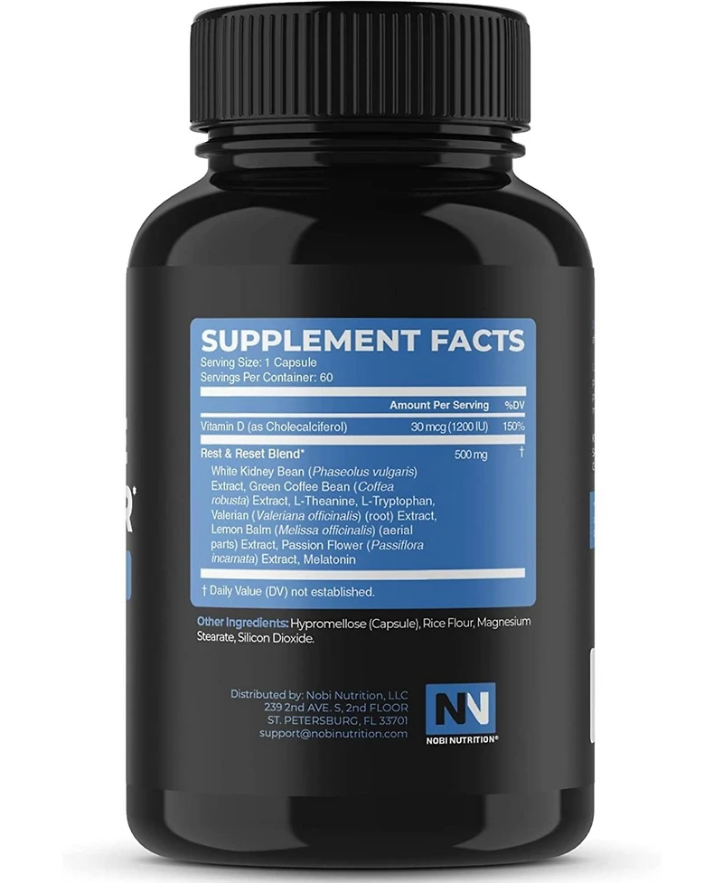 Nobi Nutrition Night Time Fat Burner Capsules, Nobi Nutrition, 60ct
