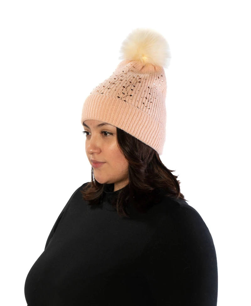 Marcus Adler Scattered Crystal Pom Beanie
