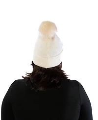 Marcus Adler Imitation Pearl Flower Pom Beanie