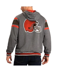 Men's G-iii Sports by Carl Banks Brown, Gray Cleveland Browns Extreme Full Back Reversible Hoodie Full-Zip Jacket