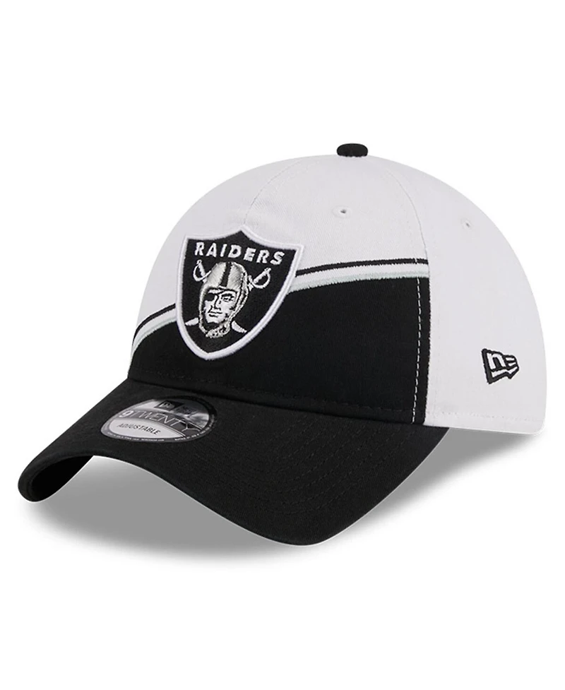 Men's New Era White, Black Las Vegas Raiders 2023 Sideline 9TWENTY Adjustable Hat