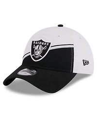 Men's New Era White, Black Las Vegas Raiders 2023 Sideline 9TWENTY Adjustable Hat