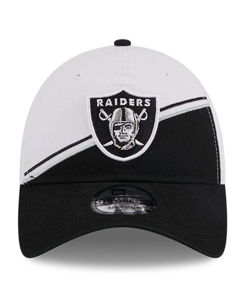 Men's New Era White, Black Las Vegas Raiders 2023 Sideline 9TWENTY Adjustable Hat