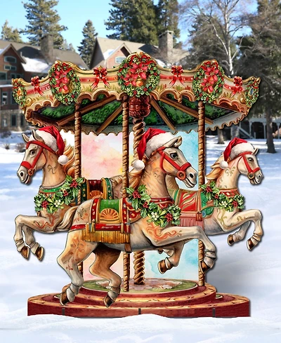 Designocracy Christmas Carousel 32" Christmas Outdoor Yard Decor G. DeBrekht