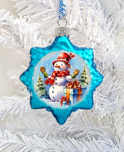 Designocracy Snowman Gift Keepsake Holiday Mercury Glass Ornaments G. DeBrekht
