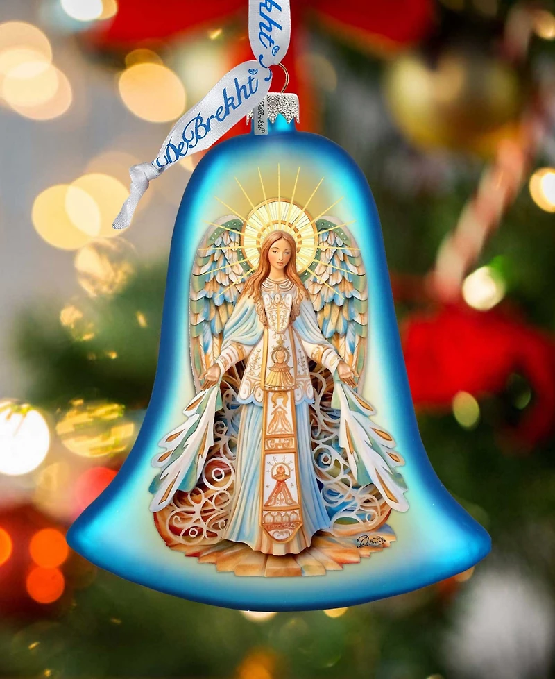 Designocracy Light-Bearing Angel Bell Christmas Mercury Glass Ornaments G. DeBrekht