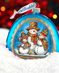 Designocracy Snowman Family Rainbow Mercury Glass Christmas Ornaments G. DeBrekht